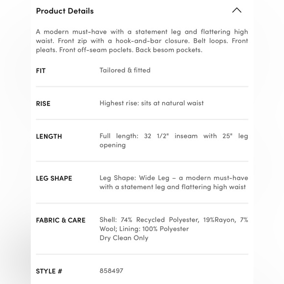 Ann Taylor High Rise Wide Leg Pants || NWT || Size 14 - Picture 9 of 9